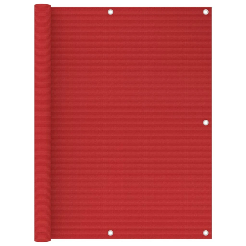 vidaXL balkona aizslietnis, 120x500 cm, sarkans HDPE