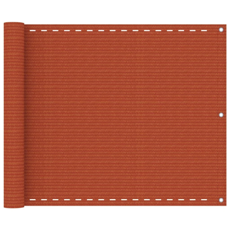 vidaXL balkona aizslietnis, 75x500 cm, oranžs HDPE