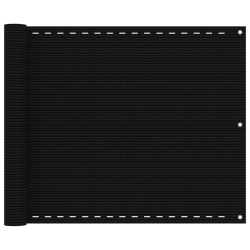 vidaXL balkona aizslietnis, 75x400 cm, melns HDPE