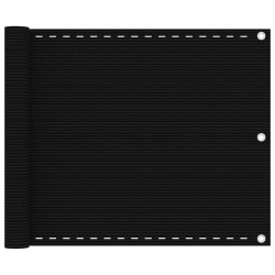 vidaXL balkona aizslietnis, 75x500 cm, melns HDPE