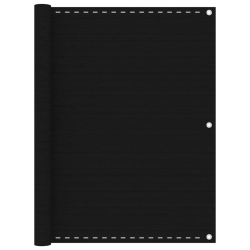 vidaXL balkona aizslietnis, 120x600 cm, melns HDPE