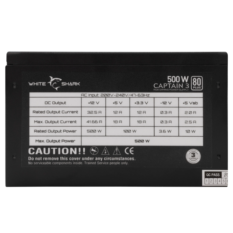 White Shark GPSU-W500F Captain 3 500W 80+ RGB