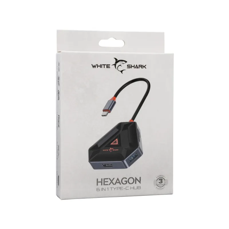 White Shark Hexagon 6 IN 1 Type-C HUB