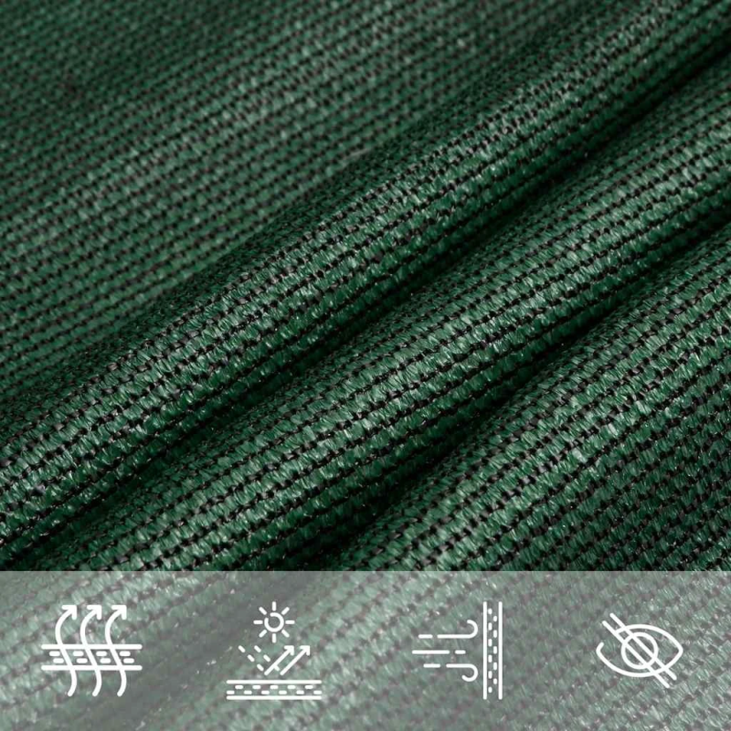 vidaXL saulessargs, 160 g-m², tumši zaļš, 5x7x7 m, HDPE