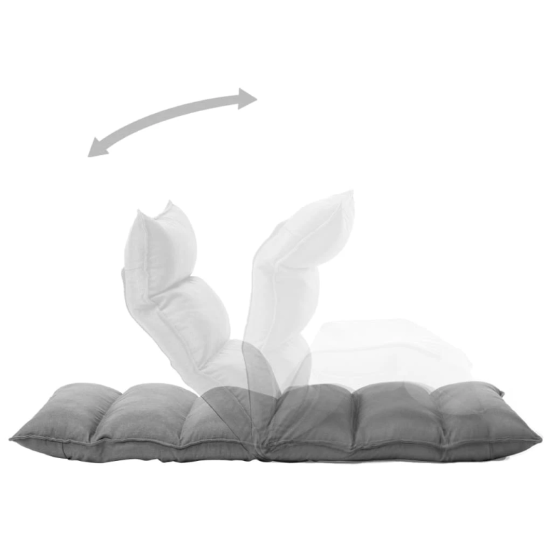 vidaXL salokāms grīdas krēsls, gaiši pelēks audums