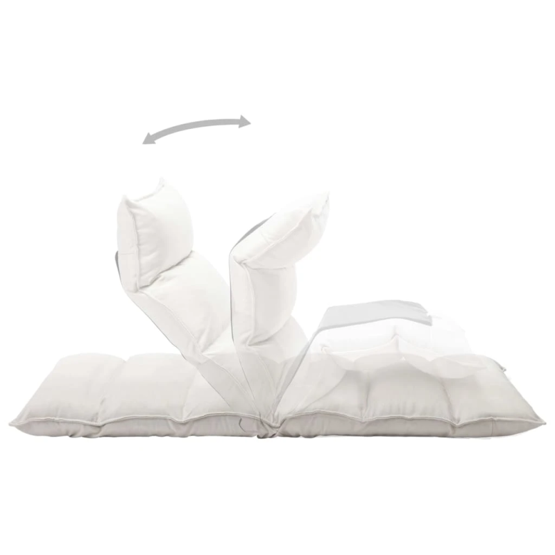 vidaXL salokāms grīdas krēsls, krēmkrāsas audums