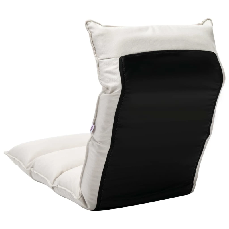 vidaXL salokāms grīdas krēsls, krēmkrāsas audums