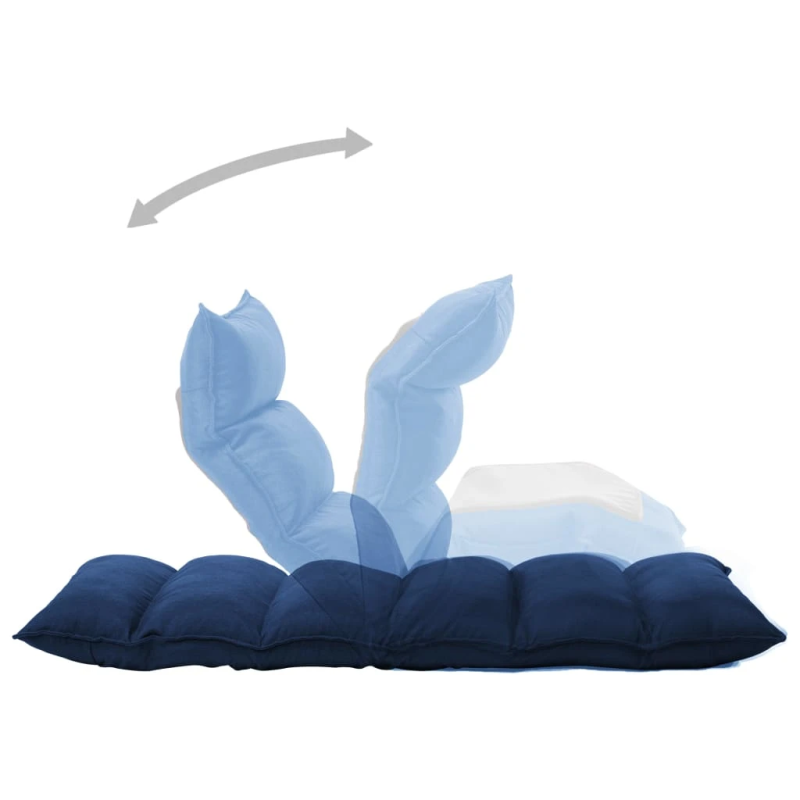 vidaXL salokāms grīdas krēsls, zils audums