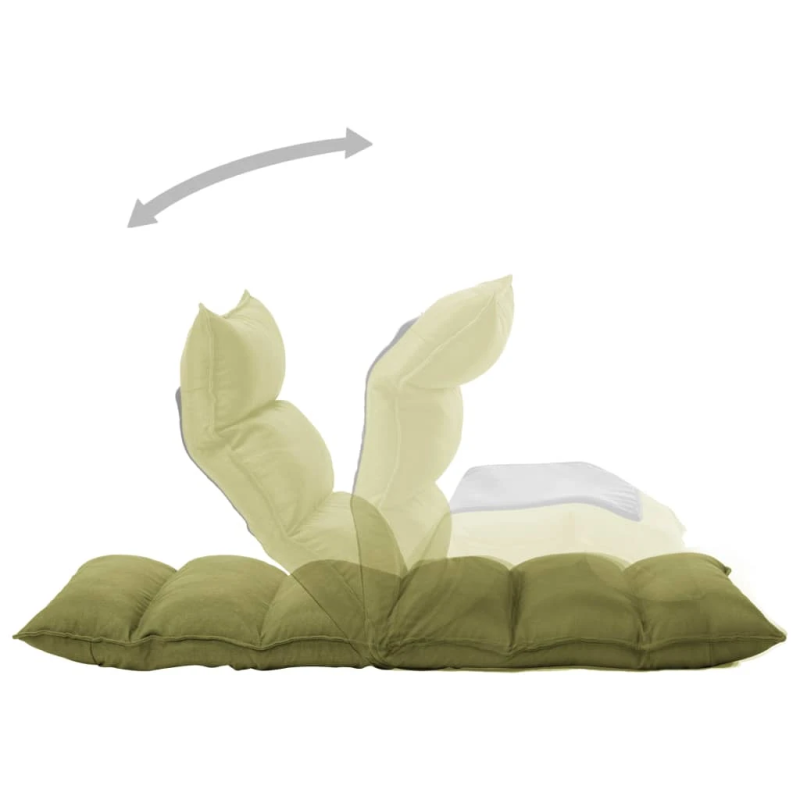 vidaXL salokāms grīdas krēsls, zaļš audums