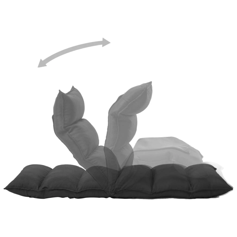 vidaXL salokāms grīdas krēsls, melns audums