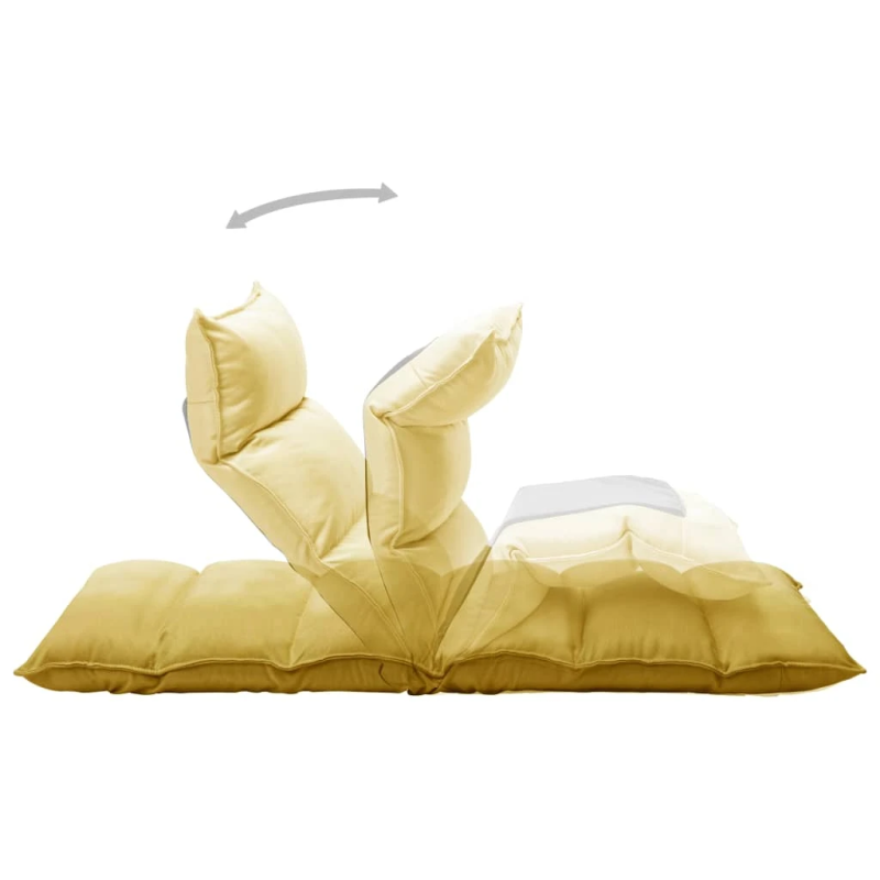 vidaXL salokāms grīdas krēsls, sinepju dzeltens audums