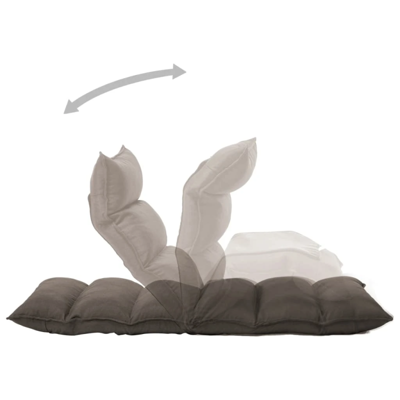 vidaXL salokāms grīdas krēsls, pelēkbrūns audums