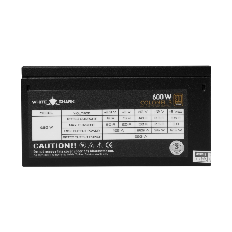 White Shark GPSU-B600S Colonel-3 600W 80+ Bronze FullModular