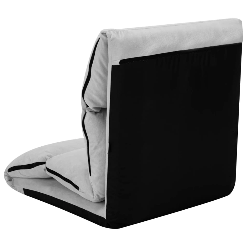 vidaXL salokāms grīdas krēsls, gaiši pelēka mikrošķiedra