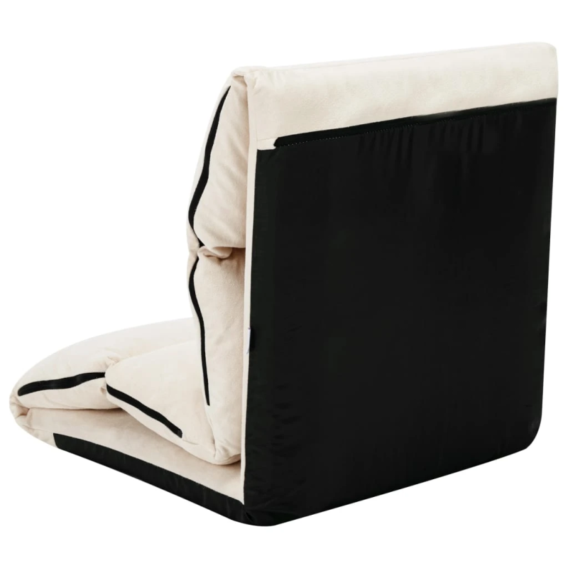 vidaXL salokāms grīdas krēsls, krēmkrāsas mikrošķiedra