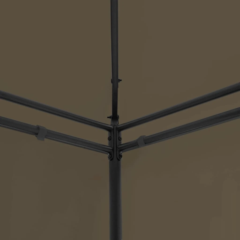 vidaXL dārza nojume ar aizkariem, 600x298x270 cm, pelēkbrūna, 180g-m²