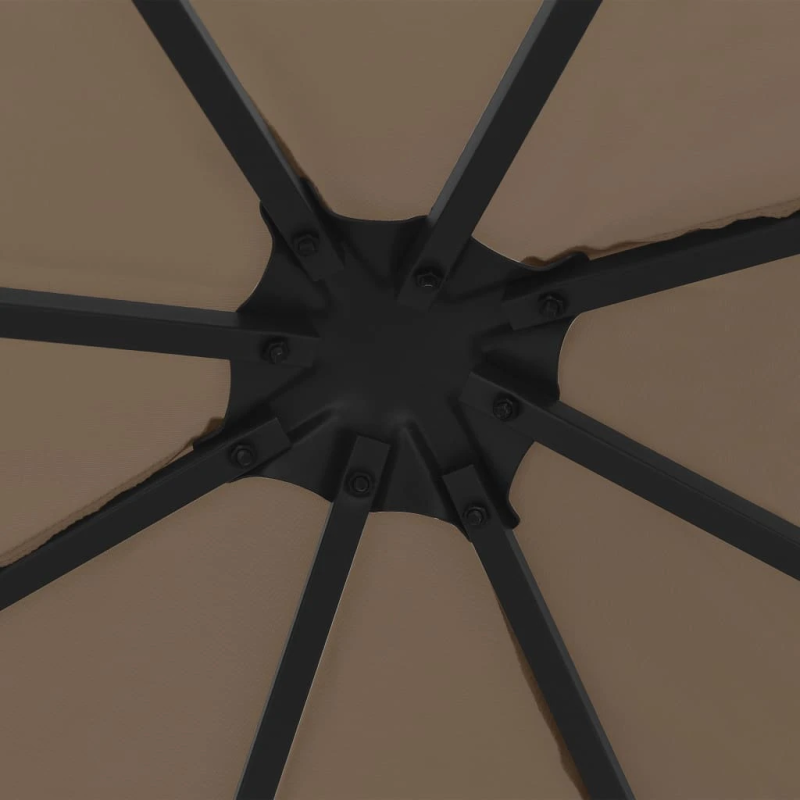 vidaXL dārza nojume, 3x3 m, pelēkbrūna