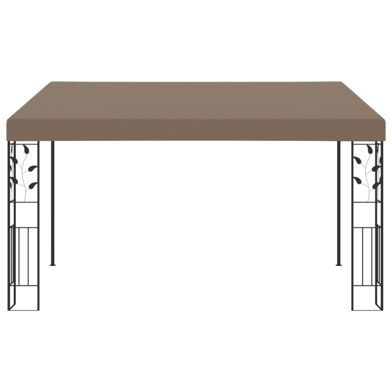 vidaXL dārza nojume, stiprināma pie sienas, 4x3x2,5 m, pelēkbrūna