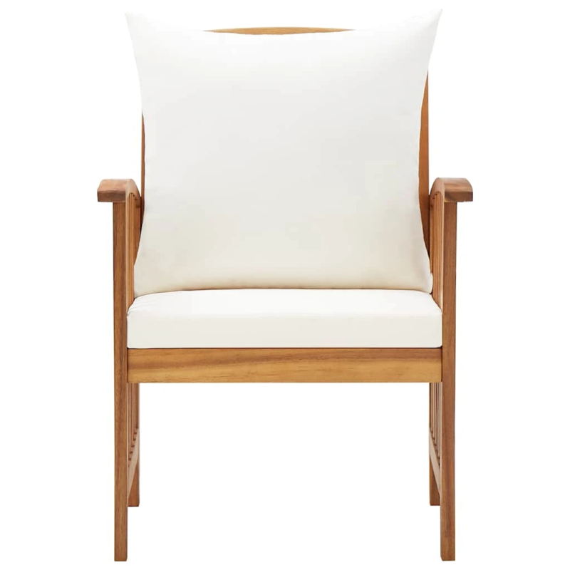 vidaXL dārza krēsli ar matračiem, 2 gab., akācijas masīvkoks