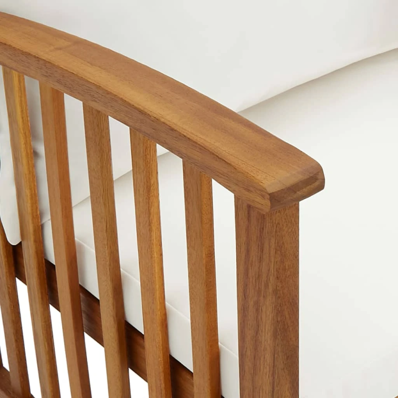 vidaXL dārza sols ar spilveniem, 119 cm, akācijas masīvkoks