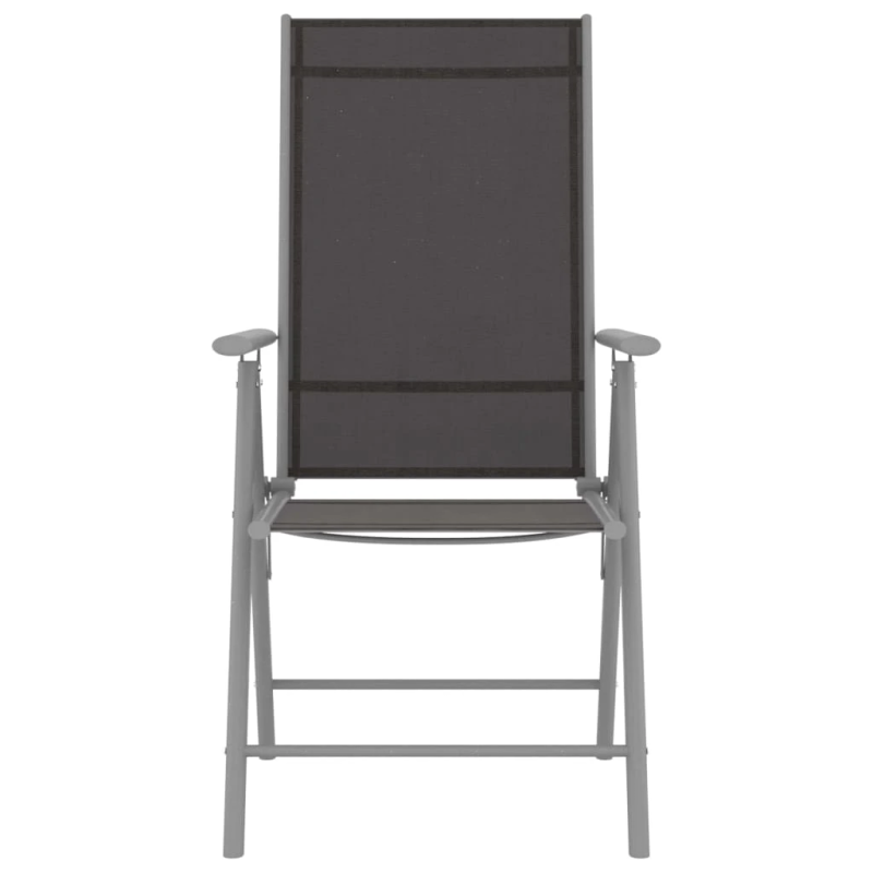 vidaXL saliekami dārza krēsli, 6 gab., tekstilēns, melni