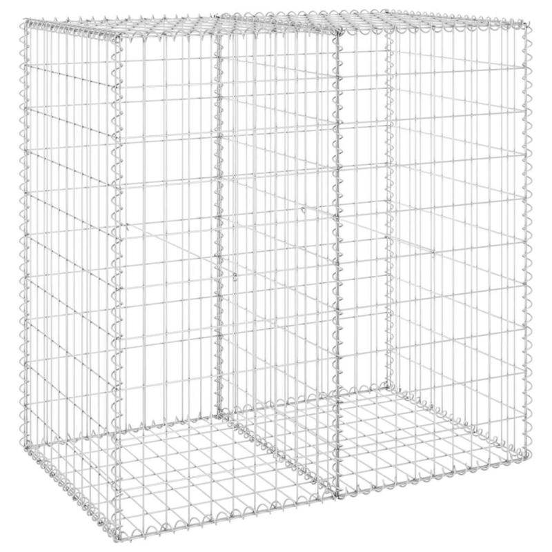 vidaXL gabions ar vāku, cinkots tērauds, 100x60x100 cm
