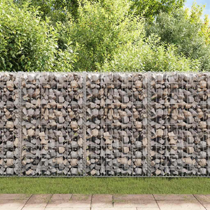 vidaXL gabions ar vāku, cinkots tērauds, 200x60x100 cm