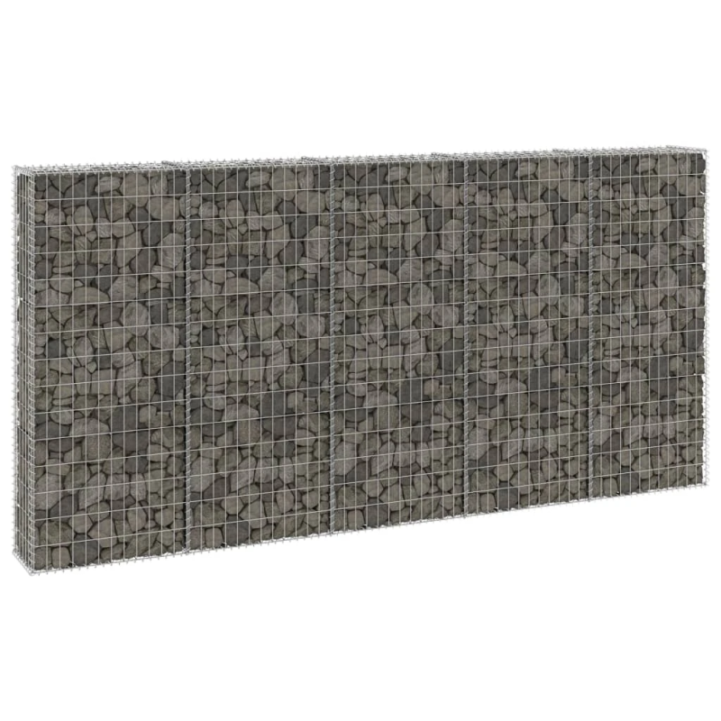 vidaXL gabions ar vāku, cinkots tērauds, 300x30x150 cm