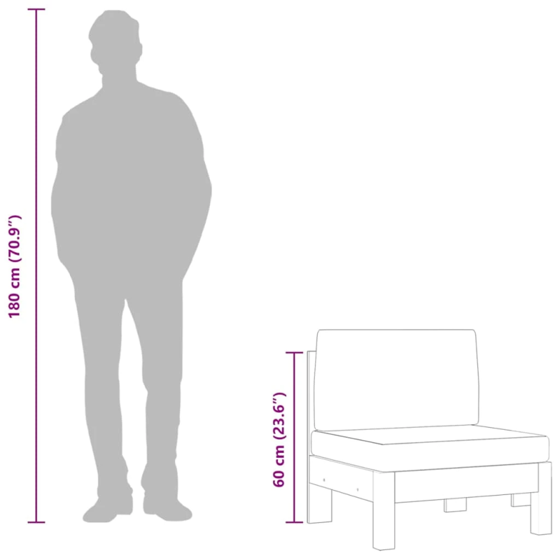 vidaXL vidējie dīvāni, 2 gab., pelēki spilveni, akācijas masīvkoks