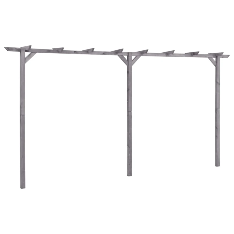 vidaXL dārza pergola, pelēka, 400x40x205 cm, impregnēts priedes koks