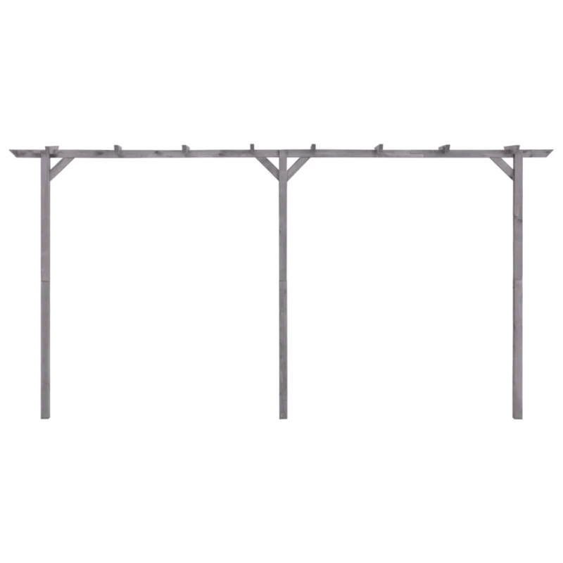vidaXL dārza pergola, pelēka, 400x40x205 cm, impregnēts priedes koks