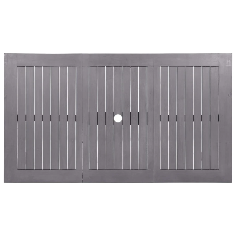 vidaXL dārza galds, pelēks, 140x80x74 cm, akācijas masīvkoks