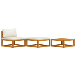 vidaXL 3-daļīgs dārza atpūtas mēbeļu komplekts ar matračiem, akācija