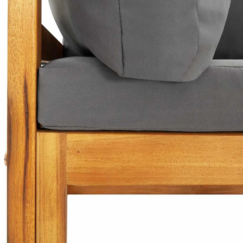 vidaXL 2-daļīgs dārza dīvāns, tumši pelēki spilveni, akācijas koks