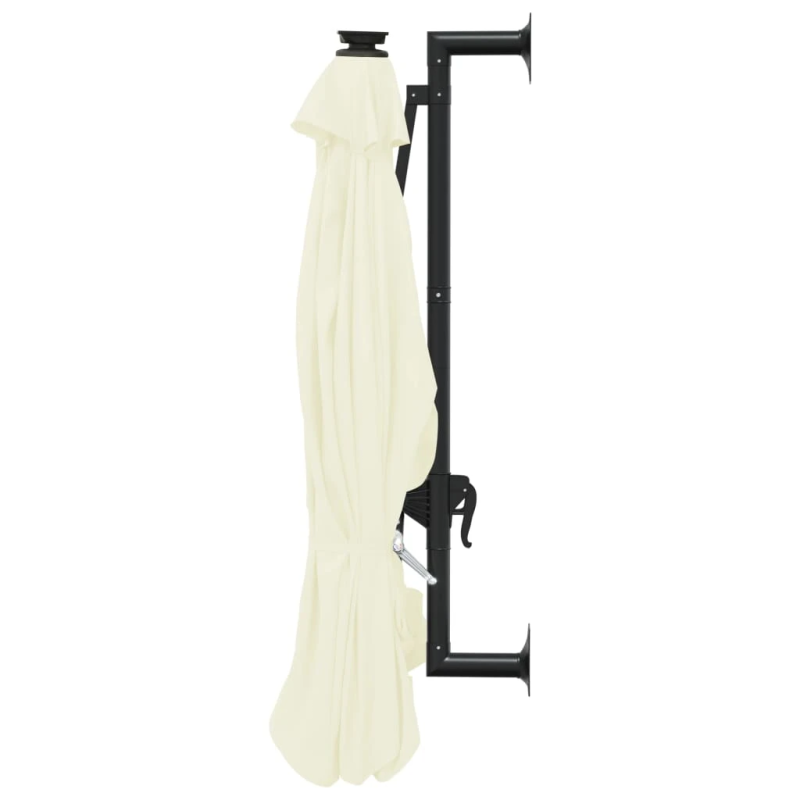 vidaXL saulessargs ar metāla kātu un LED, smilšu krāsā, 300 cm