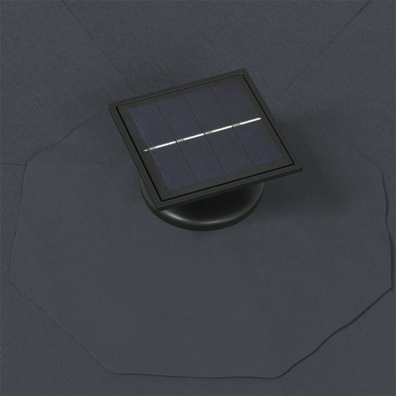 vidaXL saulessargs ar metāla kātu un LED, antracītpelēks, 300 cm