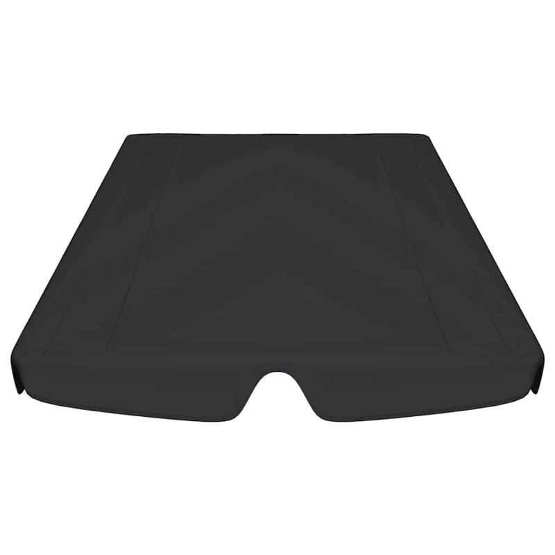 vidaXL dārza šūpoļu rezerves jumtiņš, melns, 188-168x145-110 cm