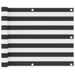 vidaXL balkona aizslietnis, pelēks un balts, 75x400 cm, audums