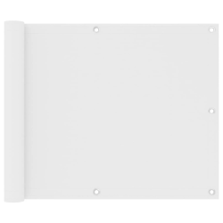 vidaXL balkona aizslietnis, 75x500 cm, balts audums