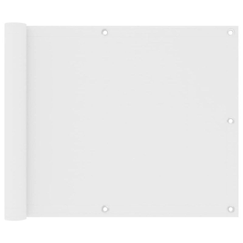 vidaXL balkona aizslietnis, 75x500 cm, balts audums