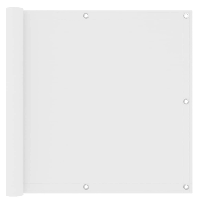 vidaXL balkona aizslietnis, 90x400 cm, balts audums