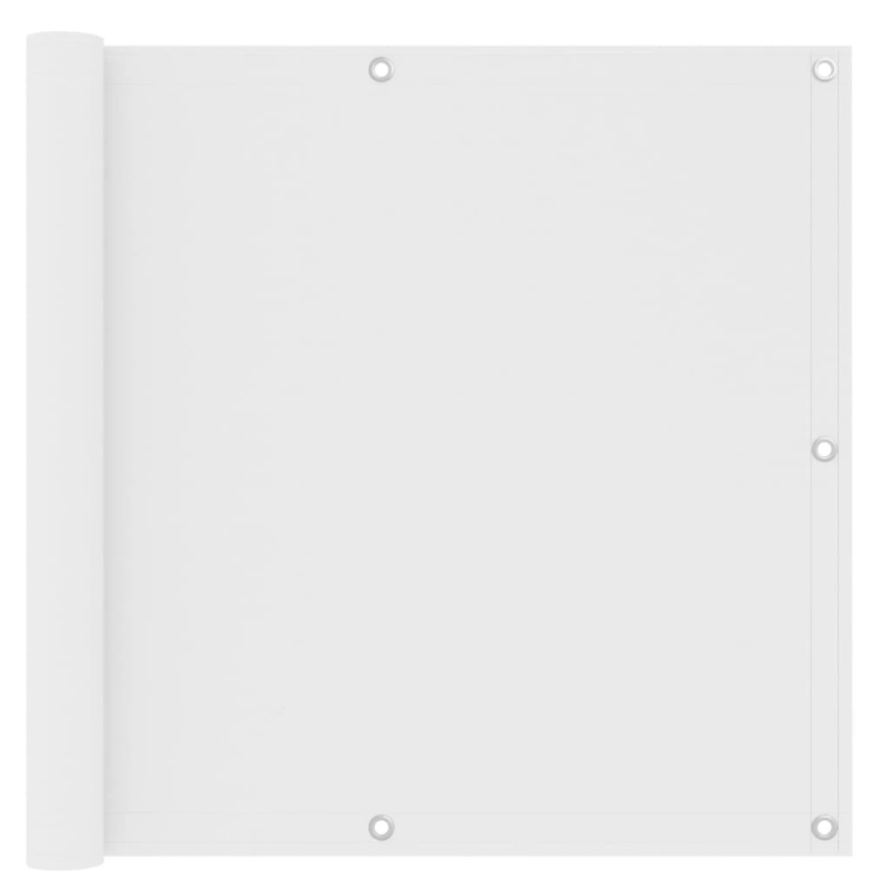 vidaXL balkona aizslietnis, 90x600 cm, balts audums