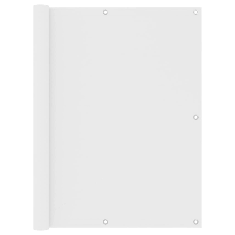 vidaXL balkona aizslietnis, 120x500 cm, balts audums