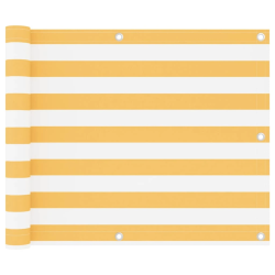 vidaXL balkona aizslietnis, 75x400 cm, balts un dzeltens audums