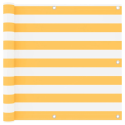 vidaXL balkona aizslietnis, 90x400 cm, balts un dzeltens audums