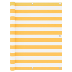 vidaXL balkona aizslietnis, 120x400 cm, balts un dzeltens audums