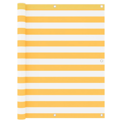 vidaXL balkona aizslietnis, 120x500 cm, balts un dzeltens audums