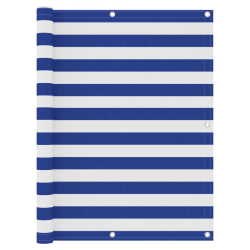 vidaXL balkona aizslietnis, 120x400 cm, balts un zils oksforda audums
