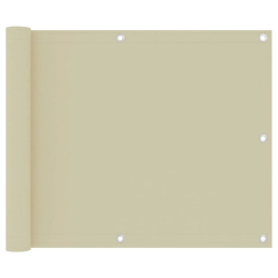 vidaXL balkona aizslietnis, 75x300 cm, krēmkrāsas oksforda audums