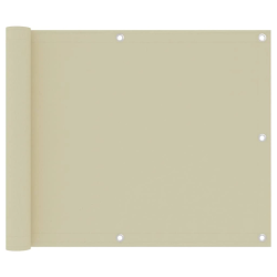 vidaXL balkona aizslietnis, 75x500 cm, krēmkrāsas oksforda audums